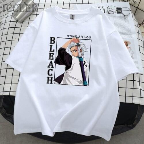 Bleach T Shirt Men Short Sleeved 100% Cotton Tshirt Summer Manga Graphic T-shirt Anime Manga Tee Tops Gift