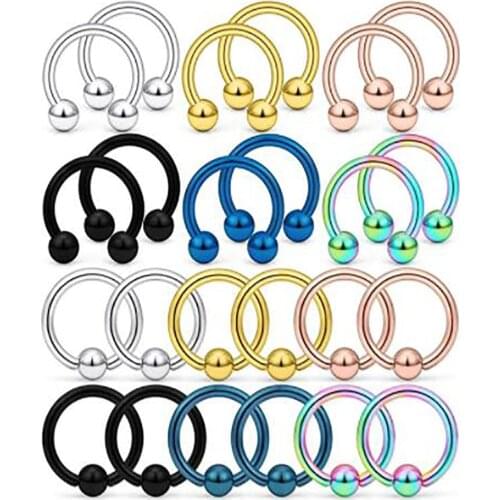 JUNLOWPY Fashion Body Jewelry Nose Hoop Rings Anodized Nose Studs Cartilage Earring Helix Tragus Earring Piercing 1pcs 9 colors
