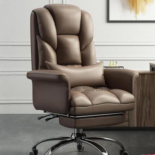 Computer chair home office boss chair comfortable sedentary reclining back swivel chair study lounge chair sofa seat