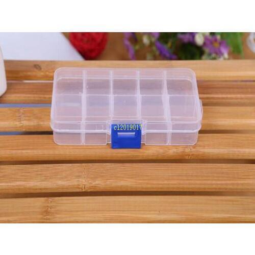 Fedex DHL Adjustable 10 Compartment Plastic Clear Storage Box for Jewelry Earring Tool Container,600pcs/lot