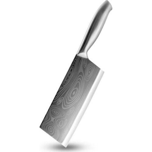 Stainless Steel Kitchen Knife All Steel Handle Sharp Chinese Chef Cutting Thickened Sliced Meat Fish Household Kitchen Tool