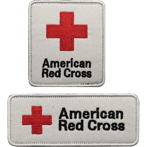 American Red Cross Embroidery First Aid MED Medic Rescue Patch USA Military Emblem Tactical Doctor Appliques Badge Hook and Loop