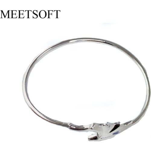 MEETSOFT Fashion Silver Color Accessories Trendy Bracelets For Women Metal Demon Wing Small Tail Retro Popular Jewelry Gift