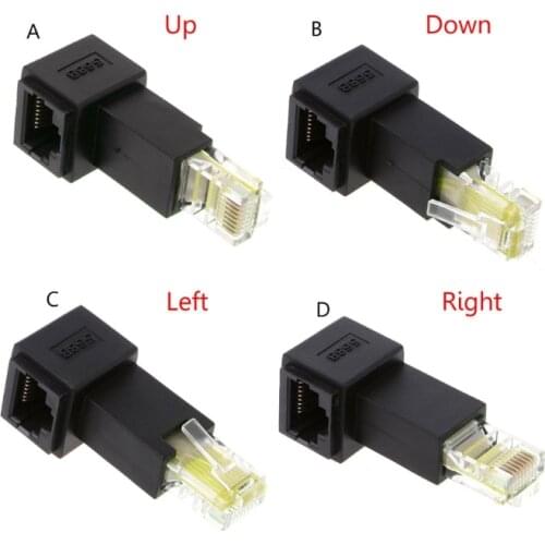 Multi-angle RJ45 Cat 5e Male to Female Lan Ethernet Network Extension Adapter Up/Down/Right/Left Angled Whosale&Dropship