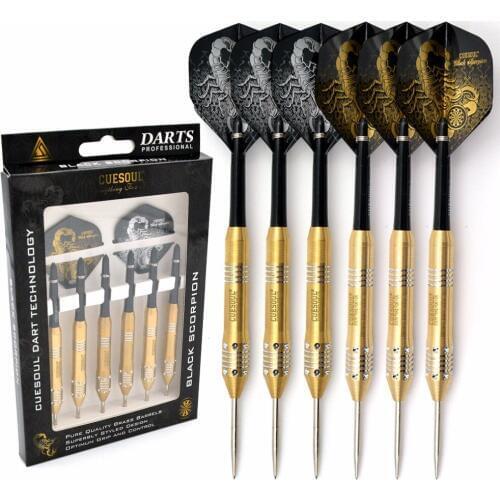 CUESOUL Black Scorpion 20g/22g/24g Steel Tip Brass Dart Set - Pack of 6 Pcs