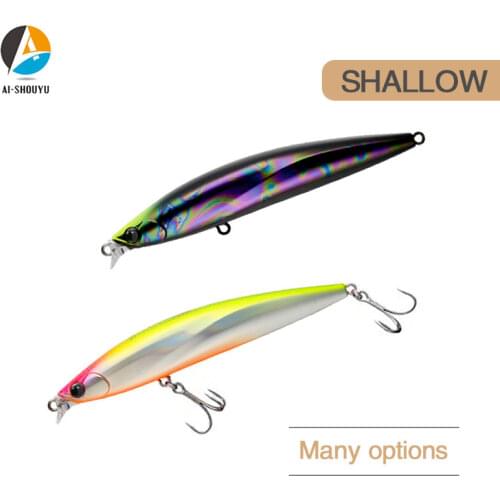 New 1pc Hard Minnow Bait Fishing Lure Floating 98mm 13g Wobblers with 2 Hooks Cast Artificial Fishing Lure Professional Tackle