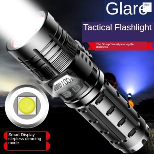New Xhp70 Super Bright Power Torch USB Charging Smart Electric Display Multi-Tactical Function Flashlight Strong light Long shot