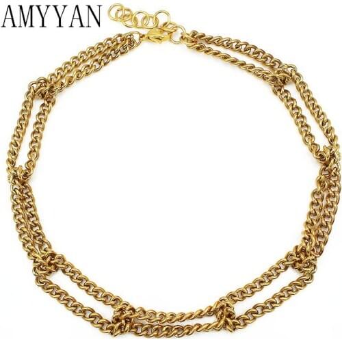 Trend Jewelry Women Necklace Vintage Metal Choker Ladies Link Chain Present Collar for Women Punk Neck Jewelry