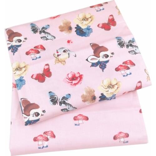PinkCartoon Deer DIY Sewing Handmade Quilting Patchwork Cloth Tilda Baby Home Textile Dress Material Tecido Tissus Cotton Fabric