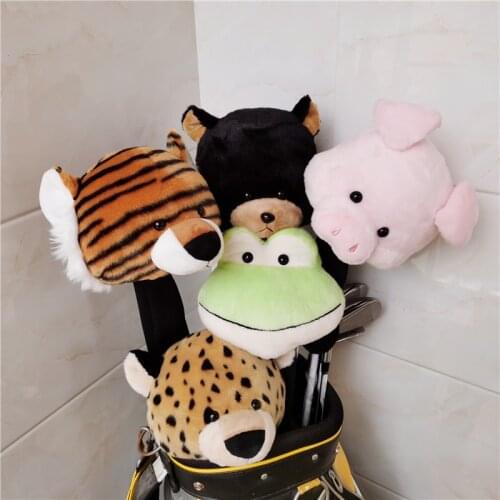 Plush Animal Head golf driver headcover golf club 460cc wood cover bear tiger pig dog CUTE GIFT