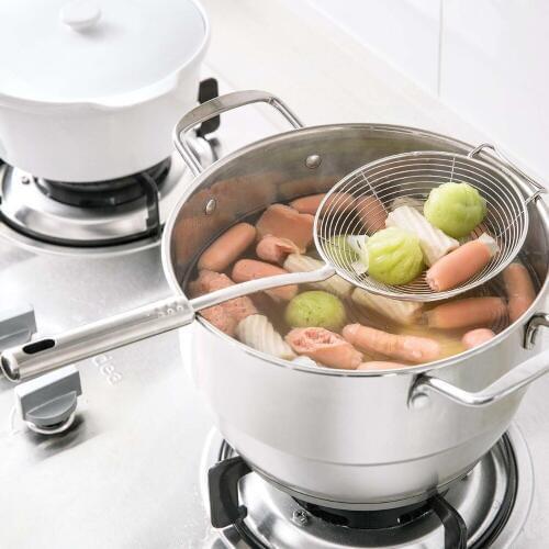 OTHERHOUSE Stainless Steel Colander Spoon Filter Hanging Skimmer Noodles Dumpling Spoon Screen Mesh Strainer Colander Kitchen