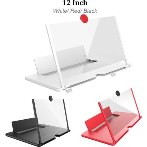 3D HD 12Inch Mobile Phone Screen Magnifier Movie Video Desktop Amplifier Cellphone Support Portable Smartphone Magnifier Optical