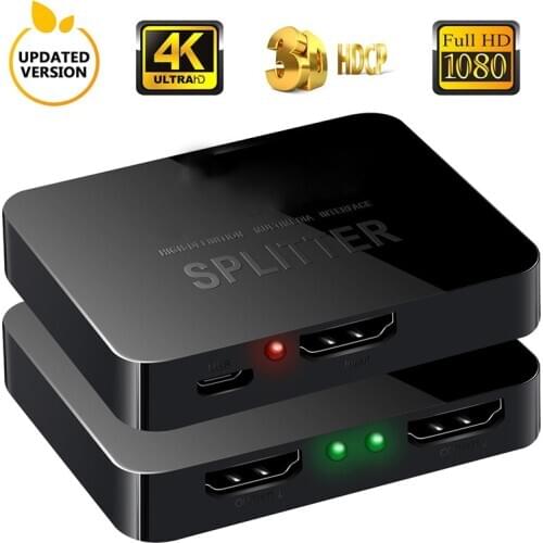 2021 HDMI-compatible Splitter converter 1 Input 2 Output Splitter Switcher Box Hub Support 4K*2K 3D 2160p1080p for XBOX360 PS3/4