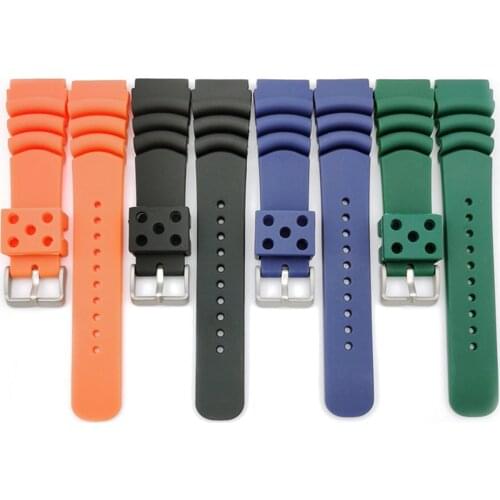 20mm 22mm Silicone Watch Strap Sport Waterproof Diving Replacement Wrist Band Bracelet Watchband Accessories for Seiko SRP777J1