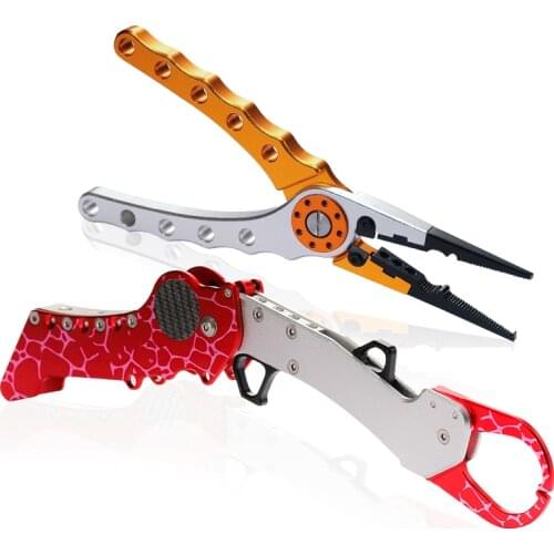 Aluminum Alloy fishing grip and pliers fishing cutting pliers Handle Folding Length 28.5cm Multifunctional Plier Hook pesca