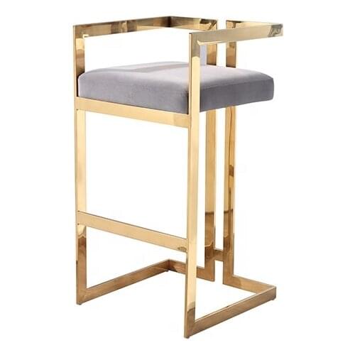 Contemporary Visionnaire Gold Stainless Steel Bar Chair Luxury Bar Stool