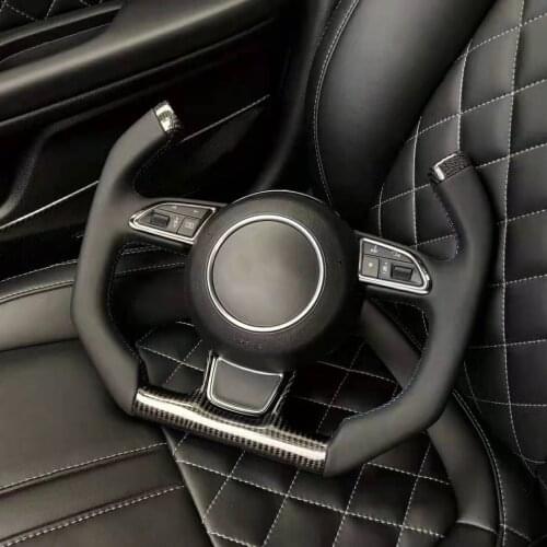 F1 Racing Cuatomized Real Carbon Fiber Sports Steering Wheel Alcantara Leather compatible for Audi A3 A4 A5 2014-2016
