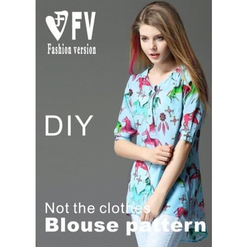 Mid-length round neck mid-sleeve casual womens shirt small shirt pattern 1:1 garment sewing design drawing BCY-26