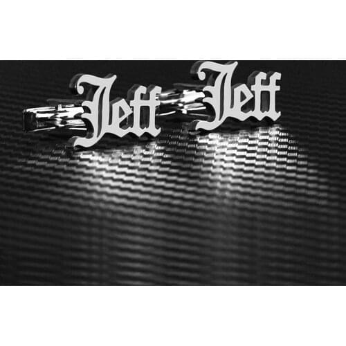 Old English Name Cufflinks Men Personalized Gothic Jewelry Custom Stainless Steel Letter Initials Cufflinks Fathers Day Gift