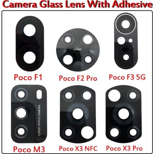 Camera Glass For Xiaomi POCO X3 NFC Global Version Rear Back Camera glass Lens With Glue Adhesive