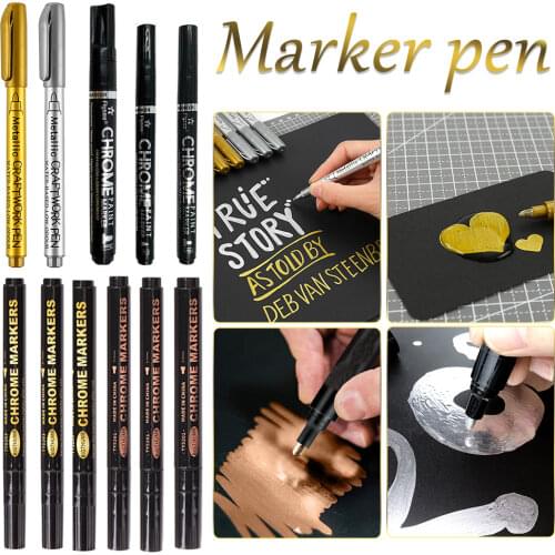 Diy Reflective Paint Pen Silver Art Liquid Mirror Chrome Marker Mirror Reflect Sign Pen Rock Painting Accessory Kids Paint Tools