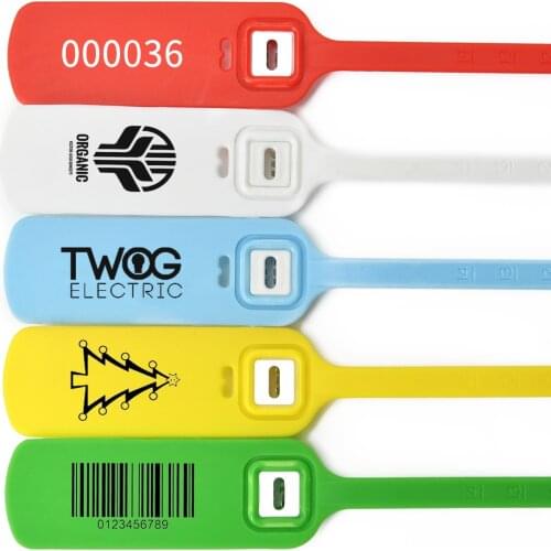 100 Plastic Tamper Seals Numbered Security Tags Signage Pull Tight Truck Tag Selflocking for Container Logistics 400mm