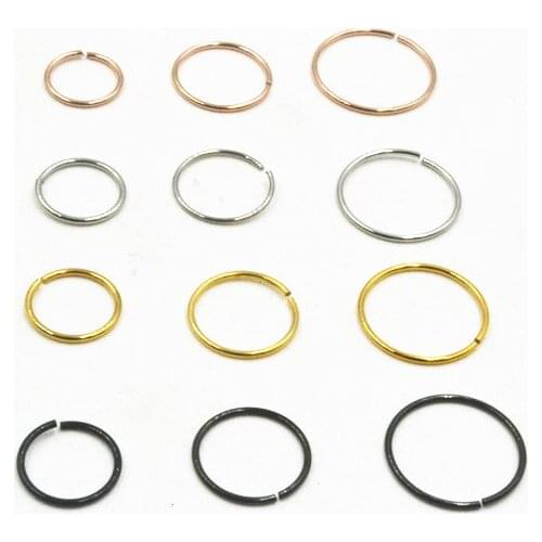 100pcs/lot Free Shipping Stainless Steel Seamless Open Hoop Nose Tragus Cartilage Hoop Ring Earring Body Piercing
