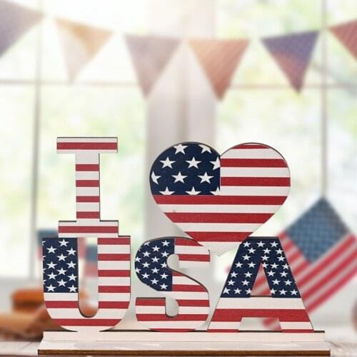 14*20*5cm American Independence Day Decorations National Day Wooden Letter Decoration Jewelry Exquisite Home Furnishing XNC