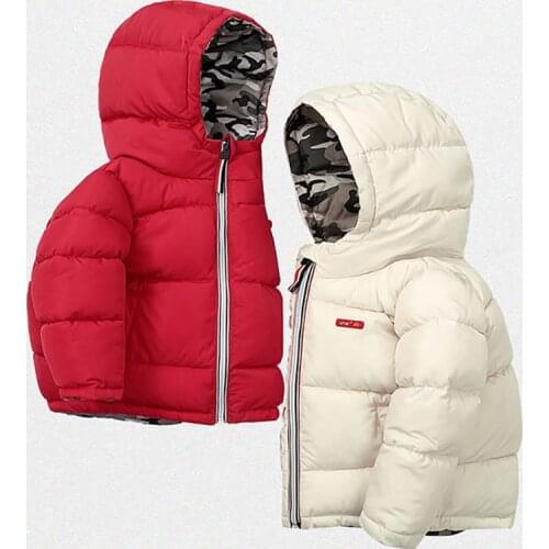 3-10Yrs Baby Girls Jacket boys Fashion Winter coat Children down Jacket cotton Kids winter Warm hooded jacket coat for girls