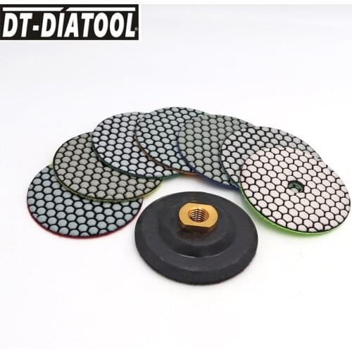 8pieces/pk Diamond Resin Bond Sanding Disc For Granite Marble Stones Dry Flexible Polishing Pads Dia 4"/100mm Polishing Wheel