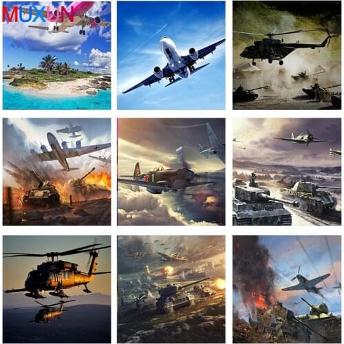 5D Diy Needlework Embroidery Sky Diamond Painting Airplane Cross Stitch Round/Square Diamond Rhinestone Picture Room Decoration