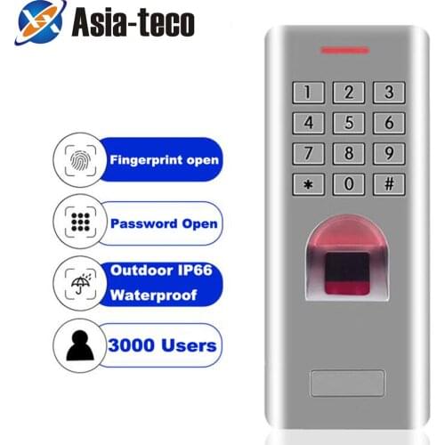 Standalone Fingerprint Password Keypad Access Control Reader for security door lock system gate opener IP66 1000 Users
