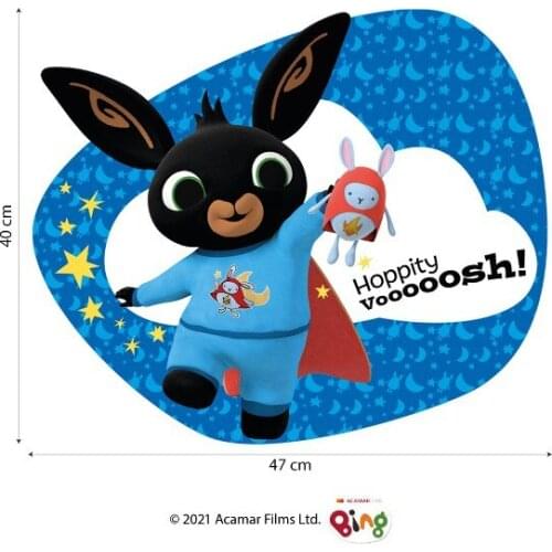 B _ CP0014-1 Sula Flop Pando fabric effect Bing Cartoon wall stickers kids bedroom decoration child-47x40 cm