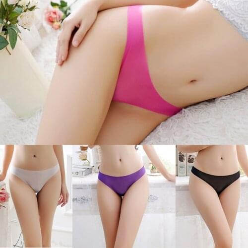 Seamless Ultra-thin Ladies Transparent Thong One-piece Panties See-through Low-rise Lace Sexy Ladies Panties