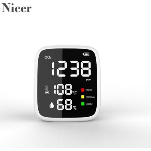 DM1308B Air Quality Carbon Dioxide Monitor Digital Air Gas Analyzer With Temperature Humidity Display CO2 Meter 400-5000PPM