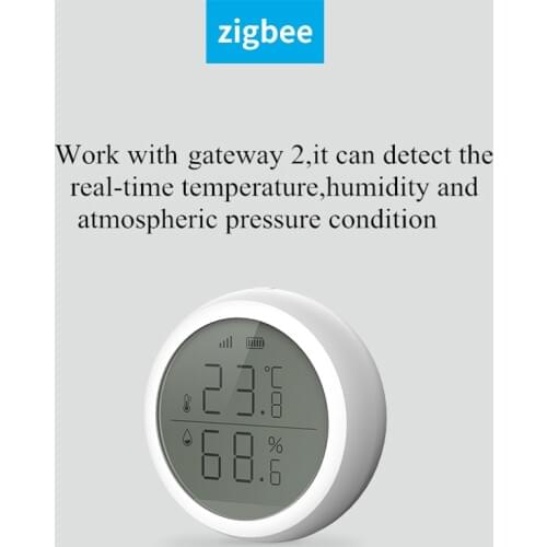 ZigBee Temperature and Humidity Sensor With LCD Screen Display working with TuYa ZigBee Hub, Battery Powered Smart Life Sensor