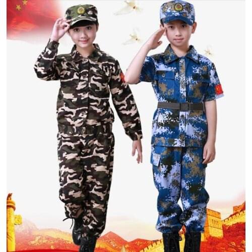 Kids Training clothes Halloween Army camouflage uniform Costume soldier Cosplay Children Special forces Role play Carnival dress