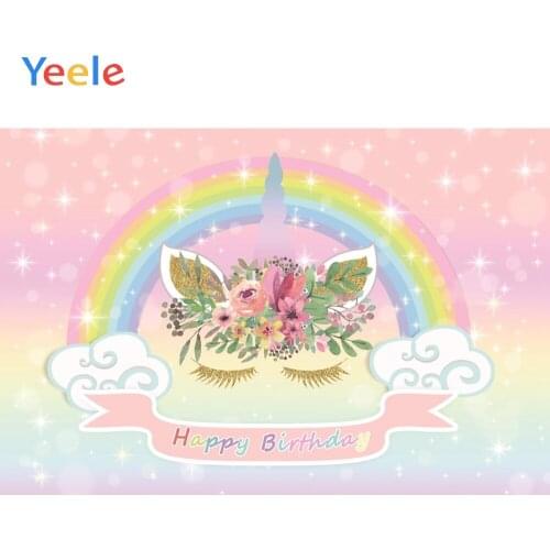Unicorn Background Baby Birthday Backdrops Glitter Flower Photography Personalized Photographic Kid Background For Photo Studio