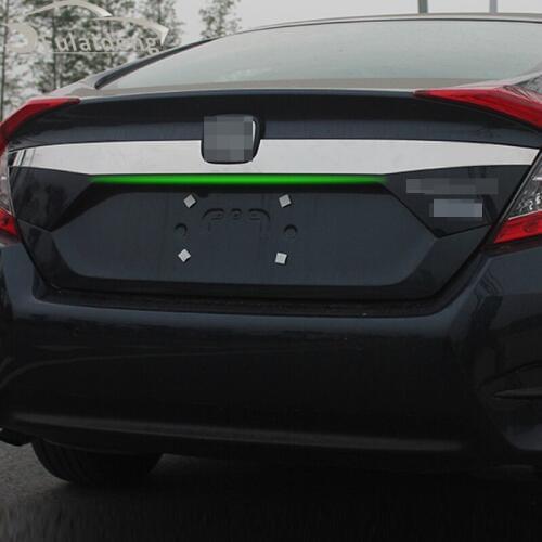 For Honda Civic 2016-2017 Exterior Rear Trunk Trim Lid Cover Tail Tailgate Door Handle Strip Molding Trim Car Styling