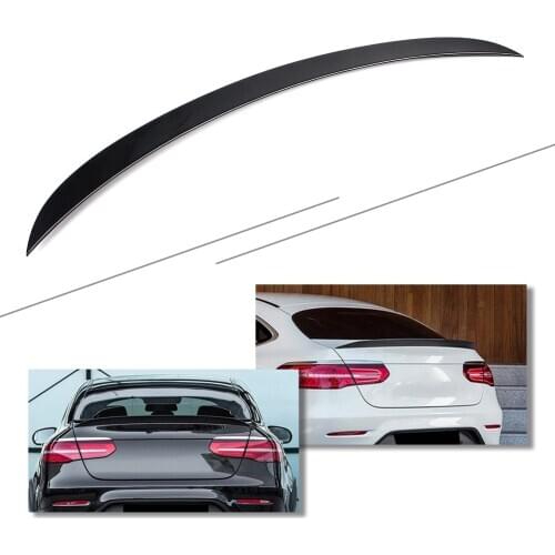 For Mercedes Benz GLC GLC200 GLC300 GLC260 GLC43 Coupe Car Tail Wing Rear Trunk Lip Spoiler Trim Glossy Black 2016 2017 2018