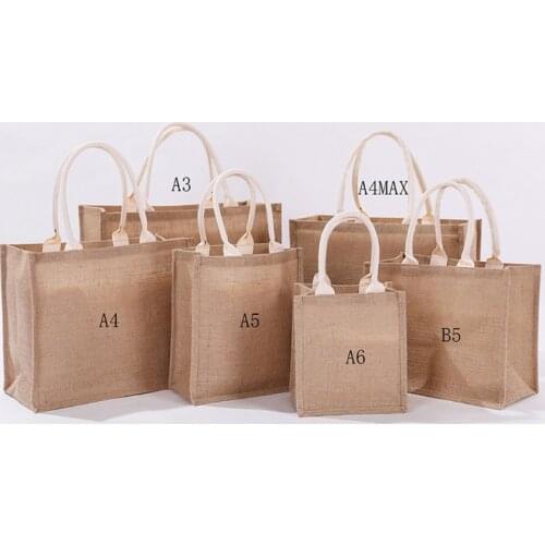 Jute Shopping Bag Large Capacity Reusable Mobile Travel Beach Bags Portable Tote Pouch Storage Organizer