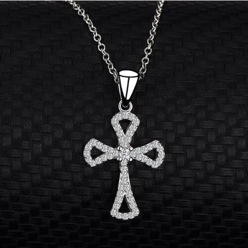 Europe And The United States Cross Necklace Jesus Zircon Jewelry Pendant Christian Necklace for women Believers in jesus