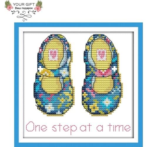 Joy Sunday RA159 14CT 11CT Counted and Stamped Home Decor Baby Shoes Needlework Needlepoint Embroidery DIY Cross Stitch kits