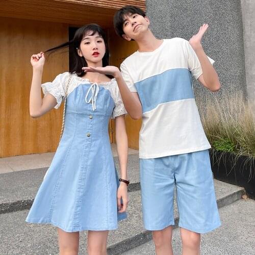 Couples dress set 2021 summer dress waist dress couples clothes couples clothing