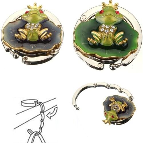 Frog Hanger Foldable Bag Hook Handbag Holder Metal Table Hook Dropshipping
