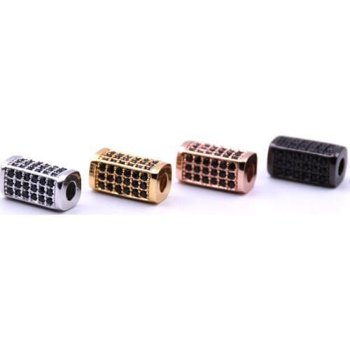Cubic Zircon Cylinder DIY Jewelry Bracelet Best Quality Micro Pave CZ Cylinder DIY Charms bracelets Dropshipping