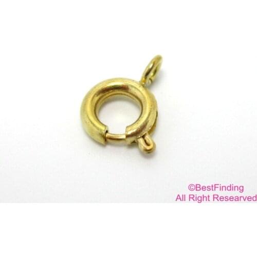 Brass clasp 8x5mm Raw brass Round spring ring Clasps Material: Raw brass 10pcs R200