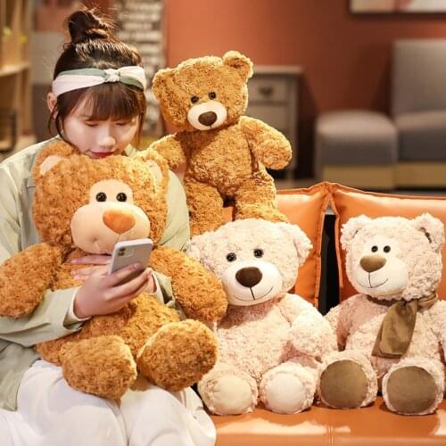 45/60/70cm Cute Teddy Bear Soft Plush Toys Baby Sleeping Pillow Sofa Cushion Home Decor Kids Girls Birthday Christmas Gifts