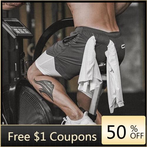 Multifunctional Quick-drying Sports Shorts Fake Two Pieces of Elastic Breathable Training Squat Fitness Five-point Pants Shorts