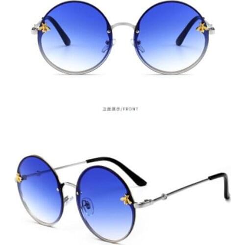 Mens and womens new sunglasses Metal fashion color mirror Round ocean lens glasses Luxury square sunglasses